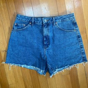 Topshop frayed denim jean shorts